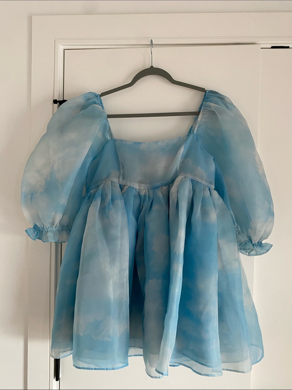 Selkie cloud puff sleeve mini dress